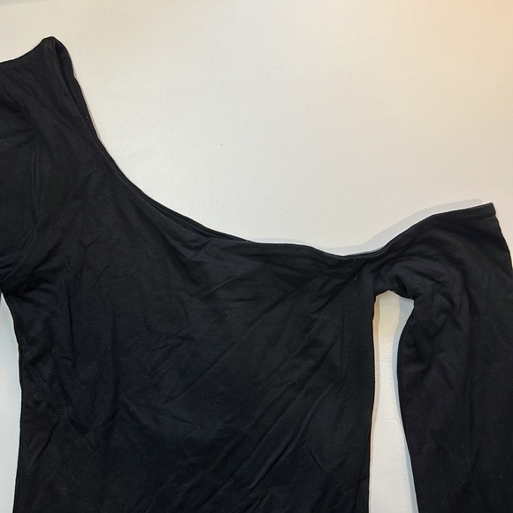 RE ONA WOMEN'S OFF SHOULDER BODYSUIT BASIC TOP BLACK - Picture 3 of 9